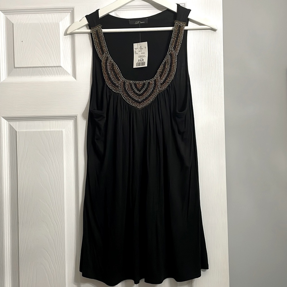 BNWT B’leev womens size large black sleeveless top